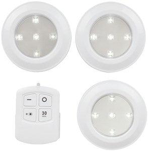 Remote Controlled LED Puck Light Triple Pack - Office Connect