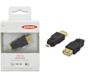 Ednet micro USB Type B (M) to USB Type A (F) Adapter - Office Connect
