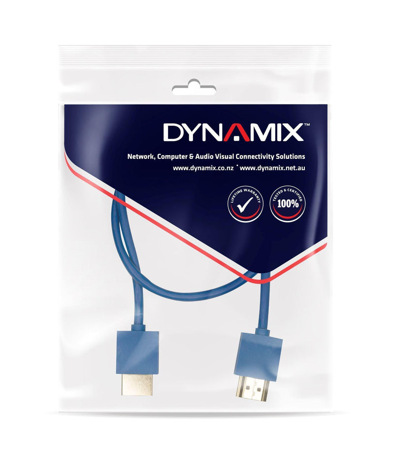 DYNAMIX 1.5M HDMI BLUE Nano High Speed With Ethernet - Office Connect