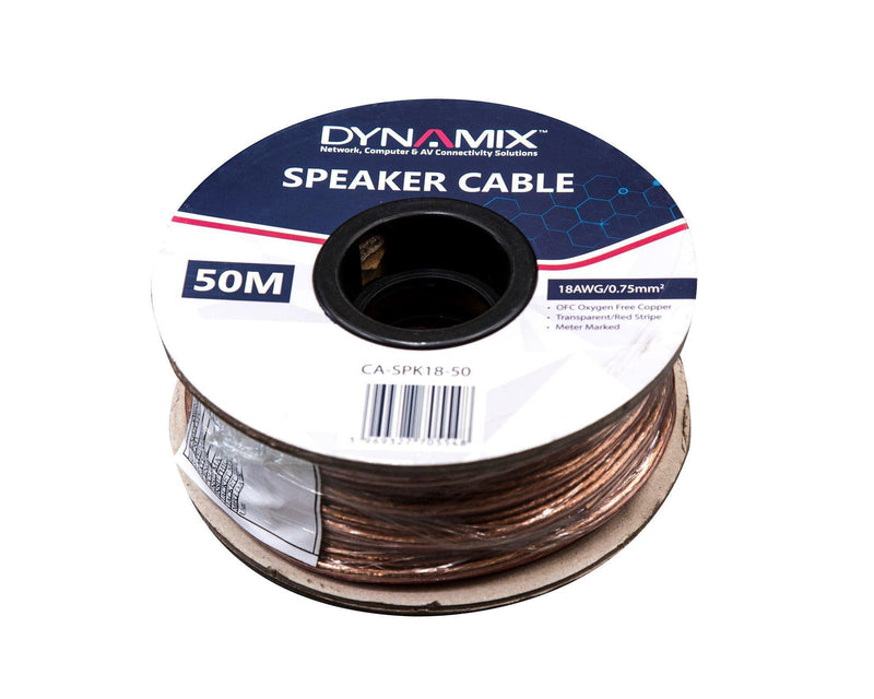 DYNAMIX 50m 18AWG PVC Speaker Cable. Bare Copper. - Office Connect
