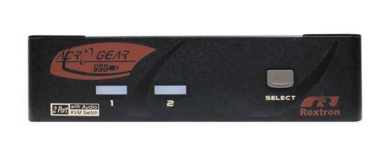 REXTRON 2 Port DVI/USB KVM Switch with Audio, Black - Office Connect