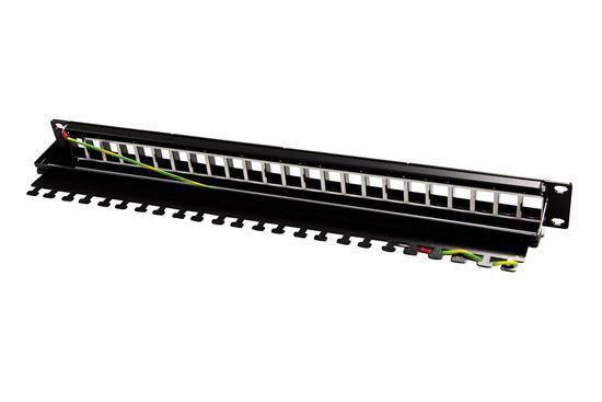 DYNAMIX Horizontal 19? 1RU Unloaded 24 Port STP Patch - Office Connect