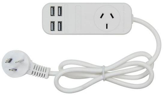 JACKSON 1x Outlet Power board with 4x USB Charging - Office Connect