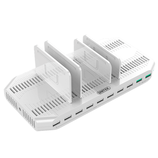 UNITEK 10 Port USB Smart Charging Station (8 Port - Office Connect