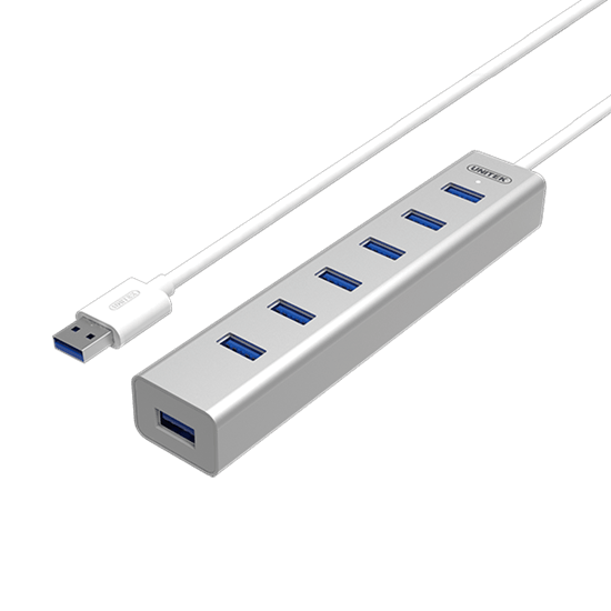 UNITEK USB-A 3.0 7-Port Hub. Apple Style Aluminium - Office Connect
