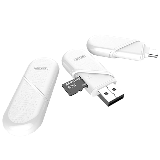 UNITEK USB 3.1 Type-C/A Micro SD Card Reader. Double - Office Connect