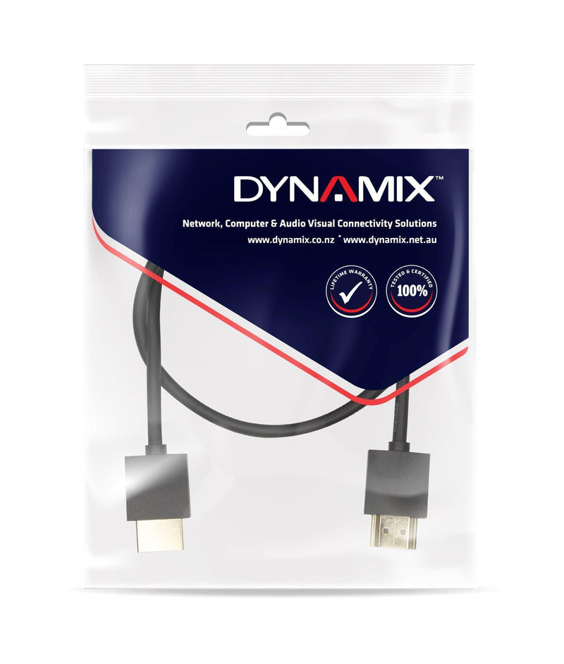 DYNAMIX 0.5M HDMI BLACK Nano High Speed With Ethernet - Office Connect