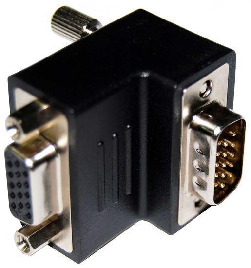 DYNAMIX VGA Right Angled Adapter HDB15 Male to Female - Office Connect
