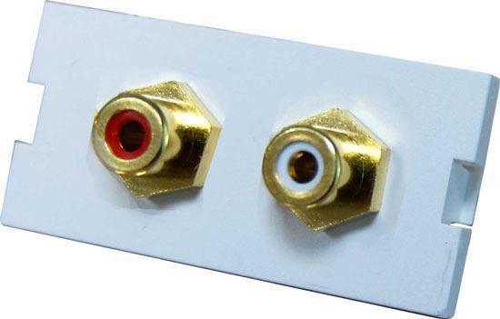 DYNAMIX 2 RCA Stereo Bezel for AVP-3UFP Plate. Red - Office Connect