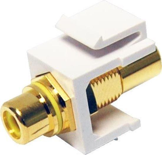 DYNAMIX Yellow RCA to RCA Keystone Adapter. Gold Plated - Office Connect