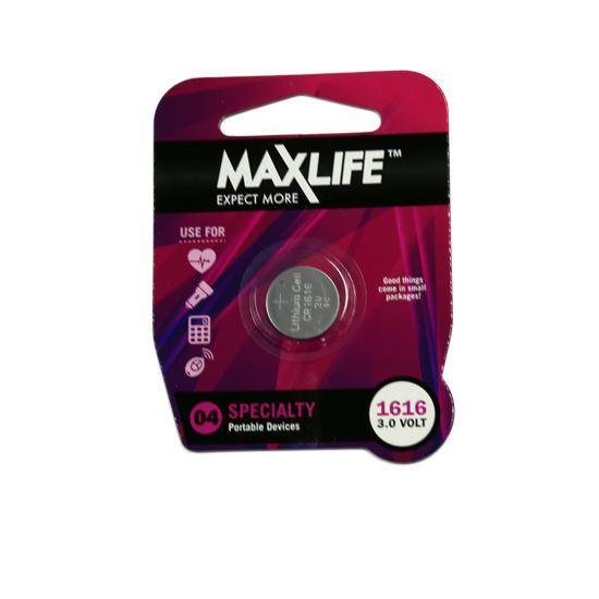 MAXLIFE CR1616 Lithium Button Cell Battery. 1Pk. - Office Connect
