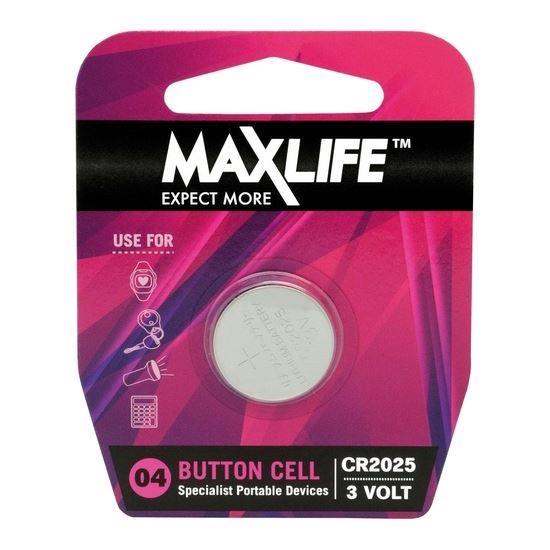 MAXLIFE CR2025 Lithium Button Cell Battery. 1Pk. - Office Connect