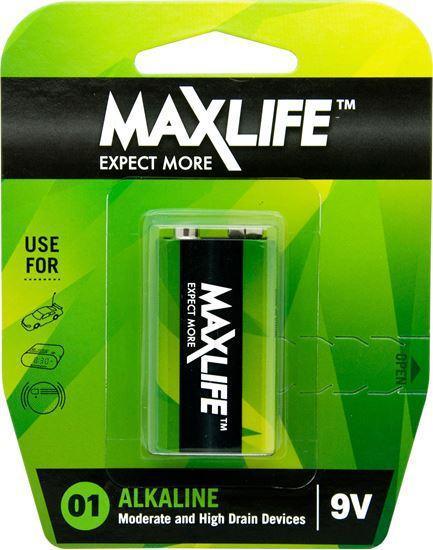 MAXLIFE 9V Alkaline Battery 1 Pack Long Lasting Alkaline - Office Connect