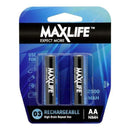 MAXLIFE AA Rechargeable Battery NIMH 2500mAh. 2Pk. - Office Connect