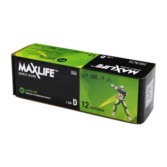 MAXLIFE D Alkaline Battery 12 Batteries Per  Pack - Office Connect