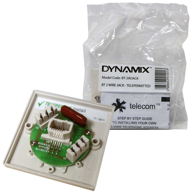 DYNAMIX BT 2 Wire Jack Telepermited *** NO Mounting - Office Connect