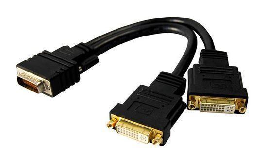 DYNAMIX DMS59 Male to Dual DVI D Female Y Cable, 260mm - Office Connect