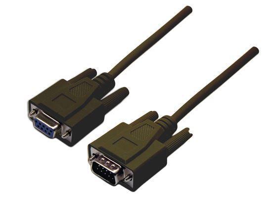 DYNAMIX 2m DB9 Male/Female Extension Cable, Moulded - Office Connect