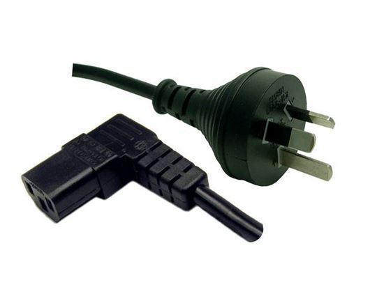DYNAMIX 2M 3-Pin Plug to Right Angled IEC Female Connector - Office Connect