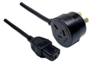 DYNAMIX 2M 3-Pin TAPON Ended Plug to IEC Female Connector - Office Connect