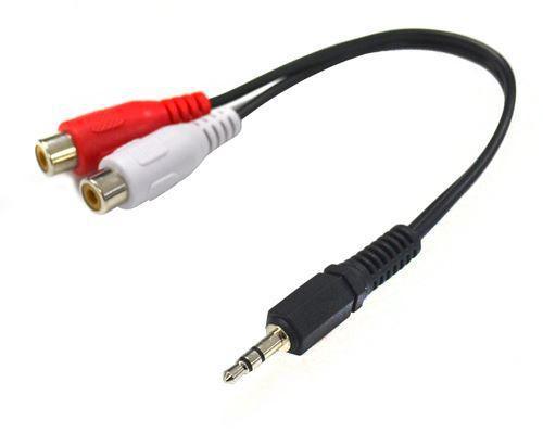 DYNAMIX 200mm Stereo 3.5mm Male to 2 RCA Female Cable - Office Connect