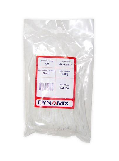 DYNAMIX 100mm x 2.5mm Cable Tie (Packs of 100) - Office Connect