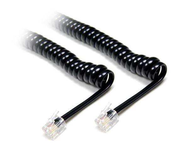 DYNAMIX Curly Handset Cord WHITE, 4 Wire RJ22 to RJ22 - Office Connect