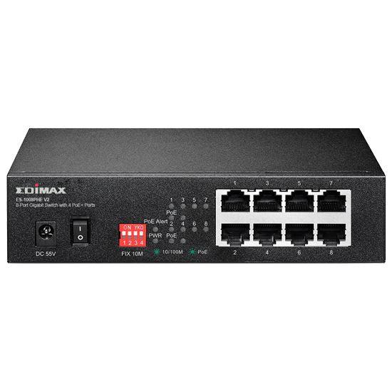 EDIMAX 8 Port 10/100 Fast Ethernet PoE+ (4 Ports) - Office Connect