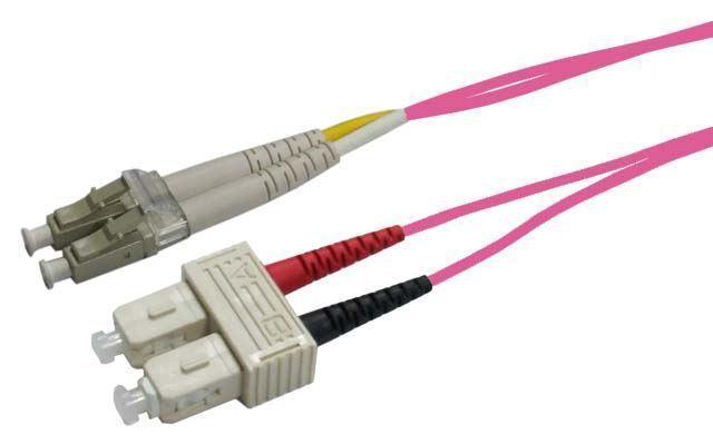 DYNAMIX 1M 50u LC/SC OM4 Fibre Lead (Duplex, Multimode) - Office Connect