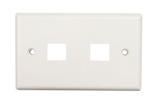 DYNAMIX Dual Port Face Plate for 110/Keystone Jacks. - Office Connect