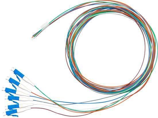 DYNAMIX 2M LC Pigtail OS2 6x Pack Colour Coded, 900um - Office Connect