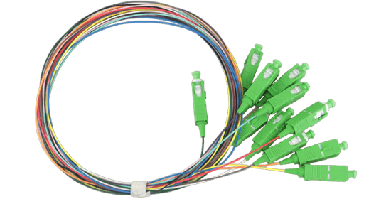 DYNAMIX 2M SC APC Pigtail OS2 12x Pack Colour Coded, - Office Connect