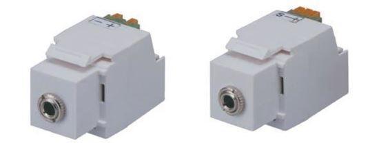 DYNAMIX Keystone Stereo Socket for HWS range. White - Office Connect