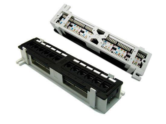 DYNAMIX Mini 12 Port Patch Panel, Cat5e T568A & T568B - Office Connect