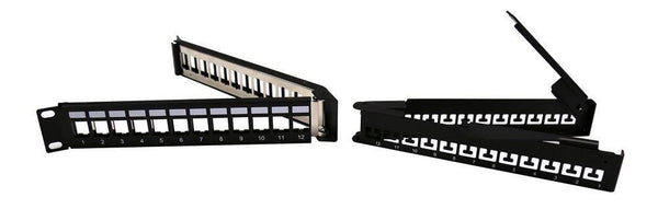 DYNAMIX 24 Port Angled Unloaded Keystone Foldable - Office Connect
