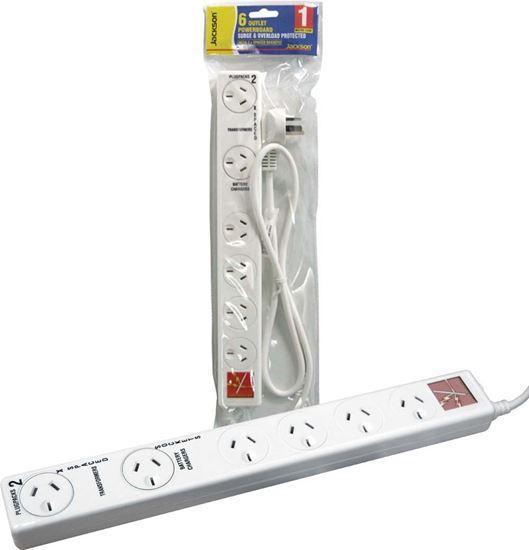 JACKSON 6-Way Power Board Surge Protected with 2x - Office Connect