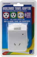 JACKSON Outbound Travel Adaptor. Includes 2x USB Charging - Office Connect
