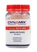 DYNAMIX RJ11 Plug 200pc Jar, 6P4C Modular Plug. 3 - Office Connect