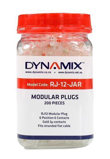 DYNAMIX RJ12 Plug 200pc Jar, 6P6C Modular Plug. 3 - Office Connect
