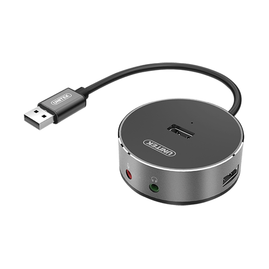 UNITEK USB-A 2.0 3-Port Hub with Stereo Audio Port. - Office Connect