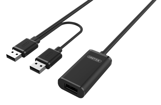 UNITEK 20m USB 2.0 Active Extension Cable. Built-in - Office Connect