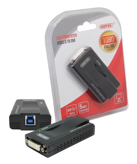 UNITEK USB 3.0 to DVI Converter and Includes VGA Adapter. - Office Connect