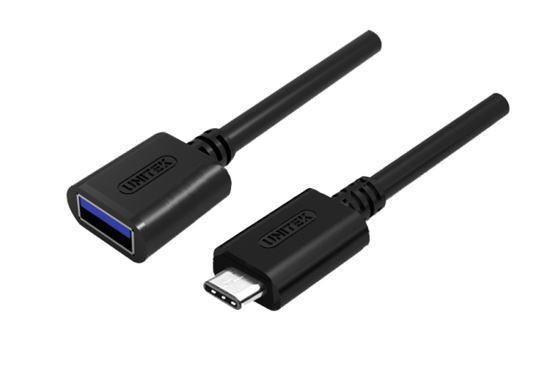UNITEK 0.2m USB 3.0 Type-C Male to USB-A Female, OD: - Office Connect