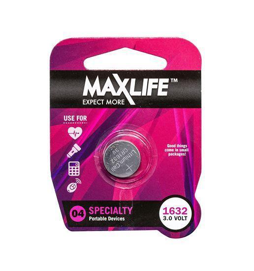 MAXLIFE CR1632 Lithium Button Cell Battery. 1Pk - Office Connect