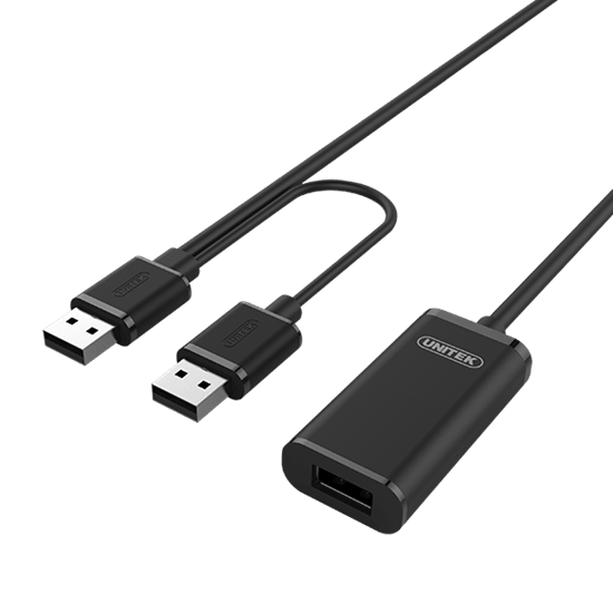 UNITEK 10m USB 2.0 Active Extension Cable. Built-in - Office Connect