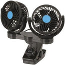 Dual 100mm 12V Fans with Clamp Mount - Office Connect