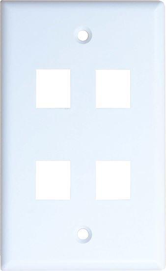 DYNAMIX Quad Port Face Plate for 110/Keystone Jacks. - Office Connect