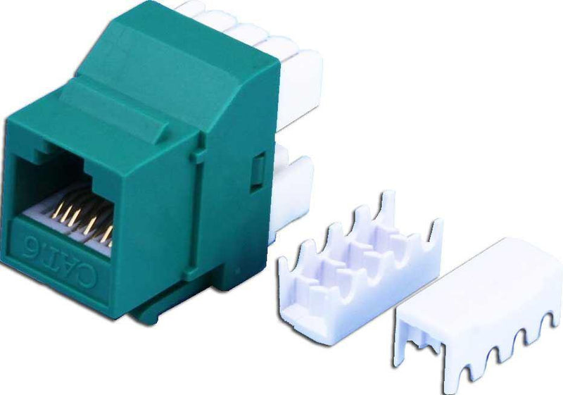 DYNAMIX Cat6 GREEN Keystone RJ45 Jack for 110 Face - Office Connect