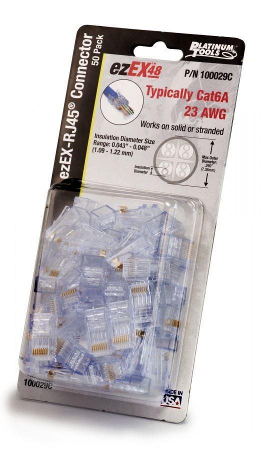 PLATINUM TOOLS ezEX48 Connector. 50/Clamshell.  Designed - Office Connect