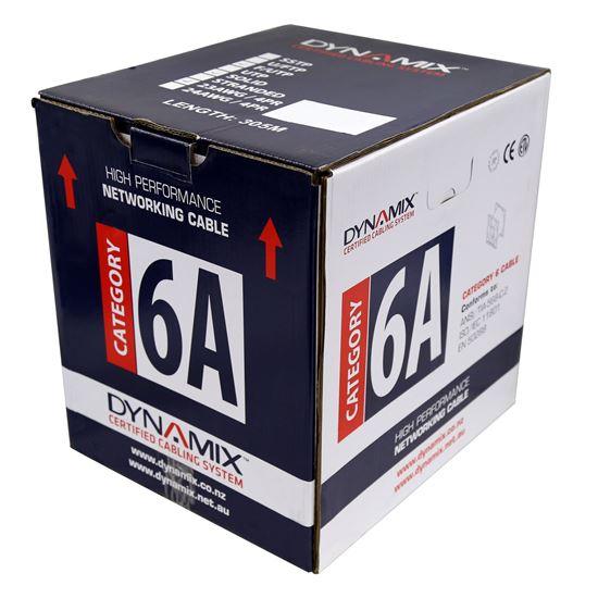 DYNAMIX 305m Cat6A Grey 10G UTP SOLID Cable, 23AWGx4P, - Office Connect